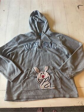 Y2K " It’s Happy Bunny " xl Hoodie Fleece “What Ever” Retro Vintage